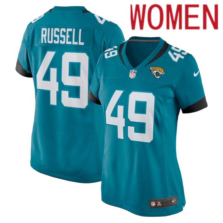 Women Jacksonville Jaguars #49 Chapelle Russell Nike Green Game Player NFL Jersey